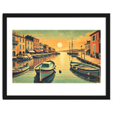 Vintage Harbor Sunset Poster thumbnail