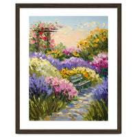 Serene Summer Garden Path Oil Painting