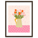 Tulips in a vase - pink and orange thumbnail