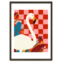 Checkers & The Great Egret, Wildlife Animals Maximalist Eclectic, Bold Heron Botanical Nature Jungle Bohemian