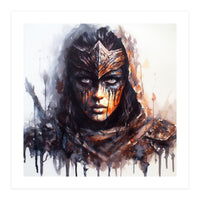 Armored Medieval Warrior Woman (Print Only)