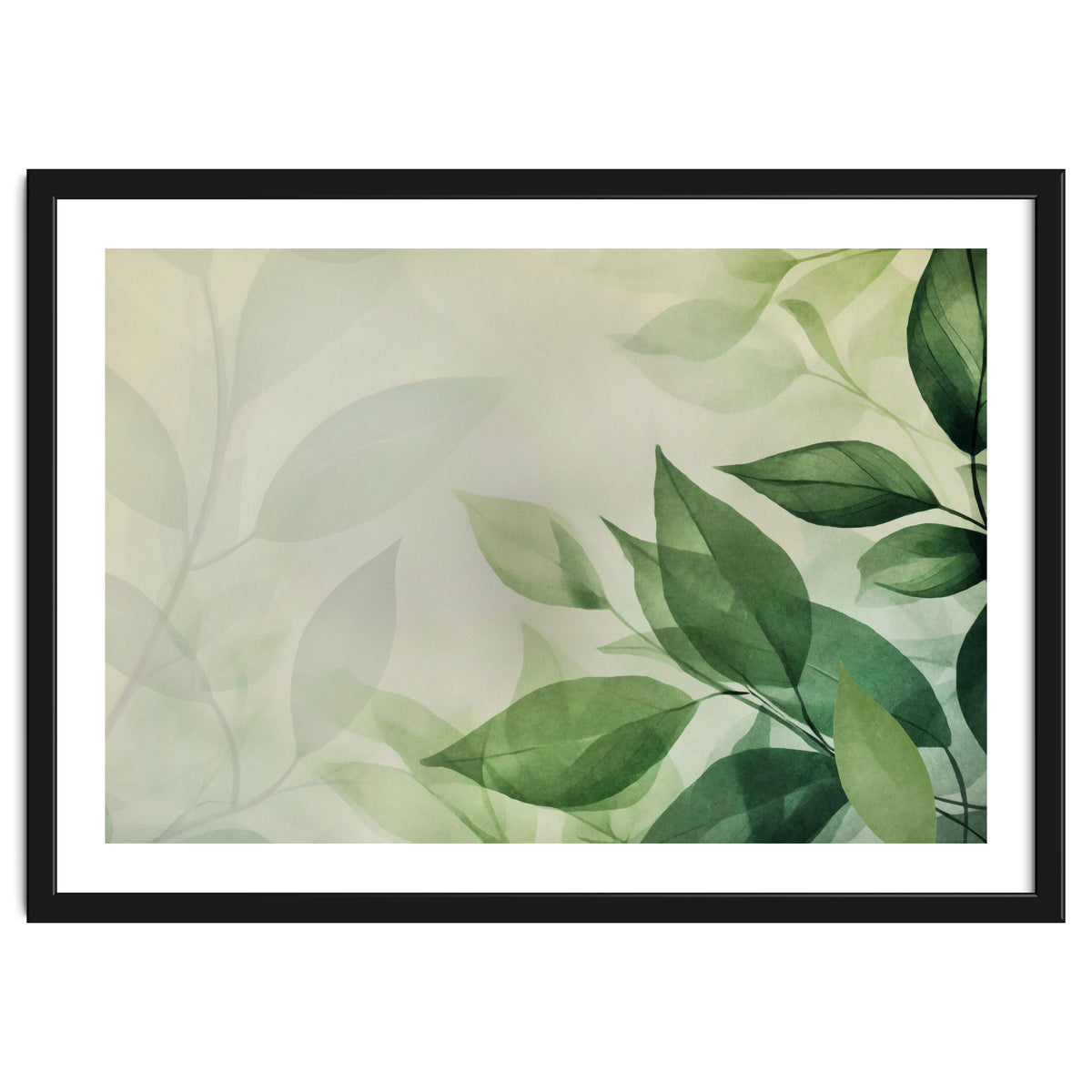 Botanical Serenity Green Leaves