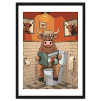 Highland Cow On The Toilet