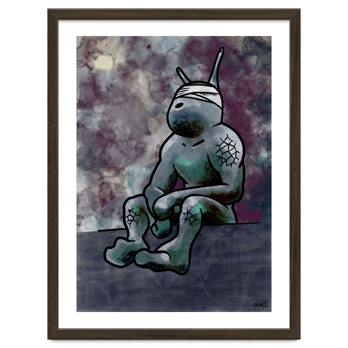 Sitting Sluggy (Lwuba 049 Meku Sitting Watercolor)