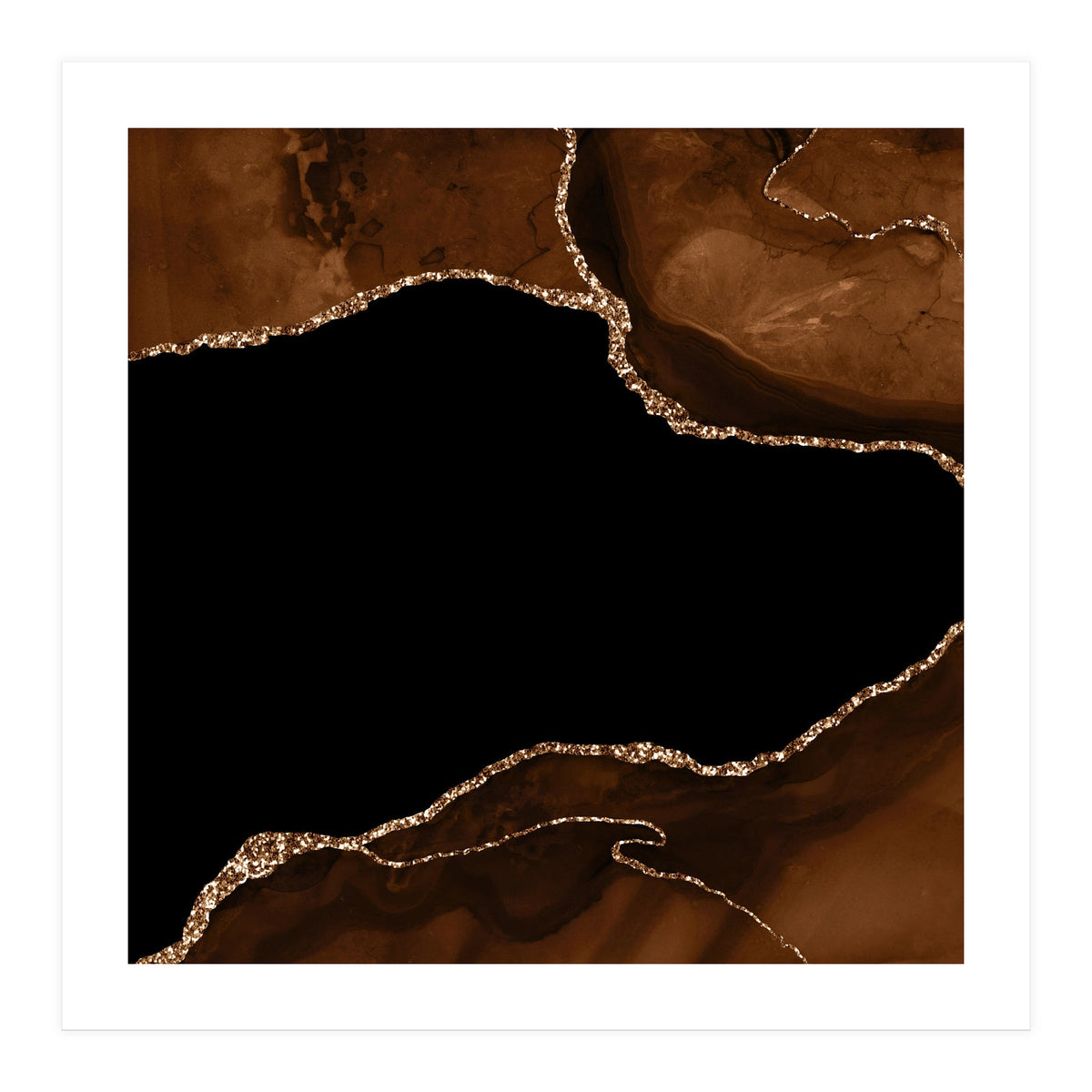Brown & Gold Agate Texture 04 (Print Only)