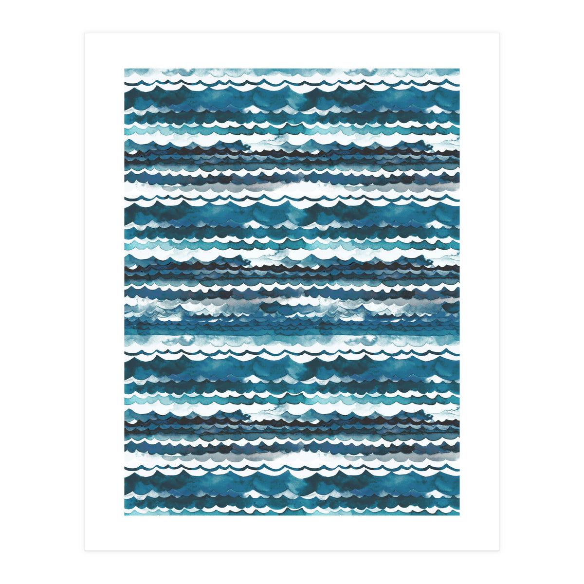 Beach Sea Ocean Waves Aqua Blue (Print Only)