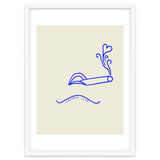 Smoked Love, Line Art Drawing Sketch, Minimalism Doodle Woman Cigarette Cigar Smoke, Eclectic Bohemian Framed thumbnail