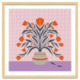Tulips in a vase - orange and violet thumbnail