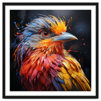 Vibrant Bird With Colorful Splatter Paint
