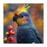 Cockatoo Parrot With Orange Crest And Berries (Print Only) thumbnail