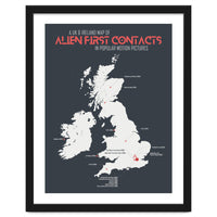 UK & Ireland Map of Alien First Contacts in Movies