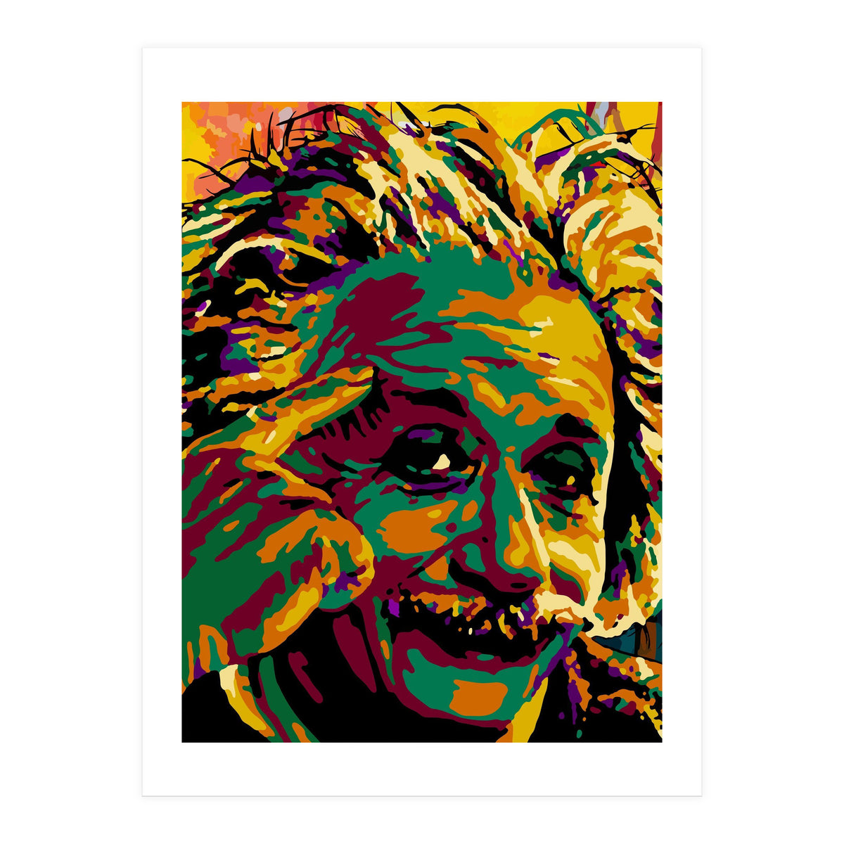 Albert Einstein Colorful Abstract 2 (Print Only)