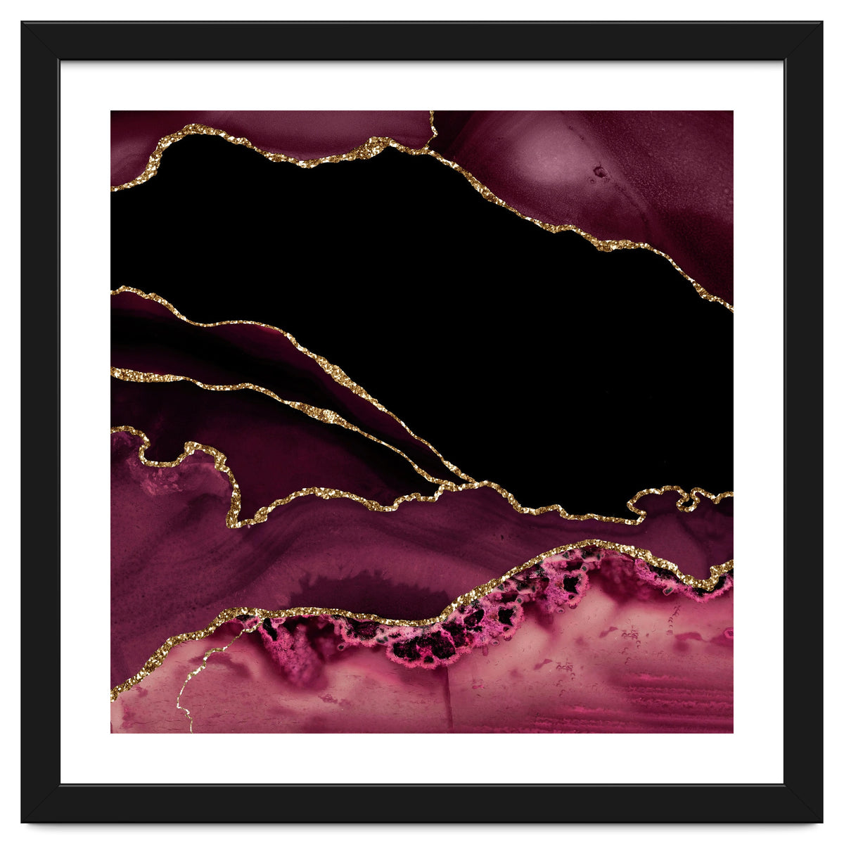Burgundy & Gold Agate Texture 14