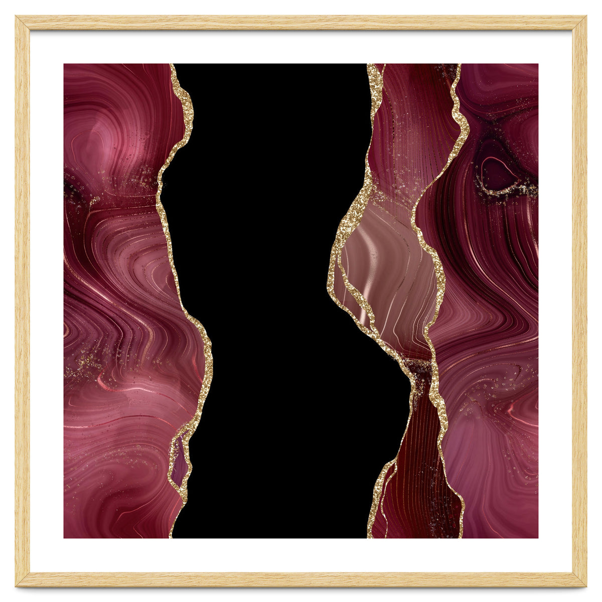 Burgundy & Gold Glitter Agate Texture 02