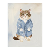 Sir James fluffy Tom cat in his blue pajamas oils (Print Only) thumbnail