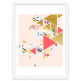 Gold Abstraction, Abstract Eclectic Colorful Geometrical, Blush Pastel Metallic Chic Graphic Design thumbnail