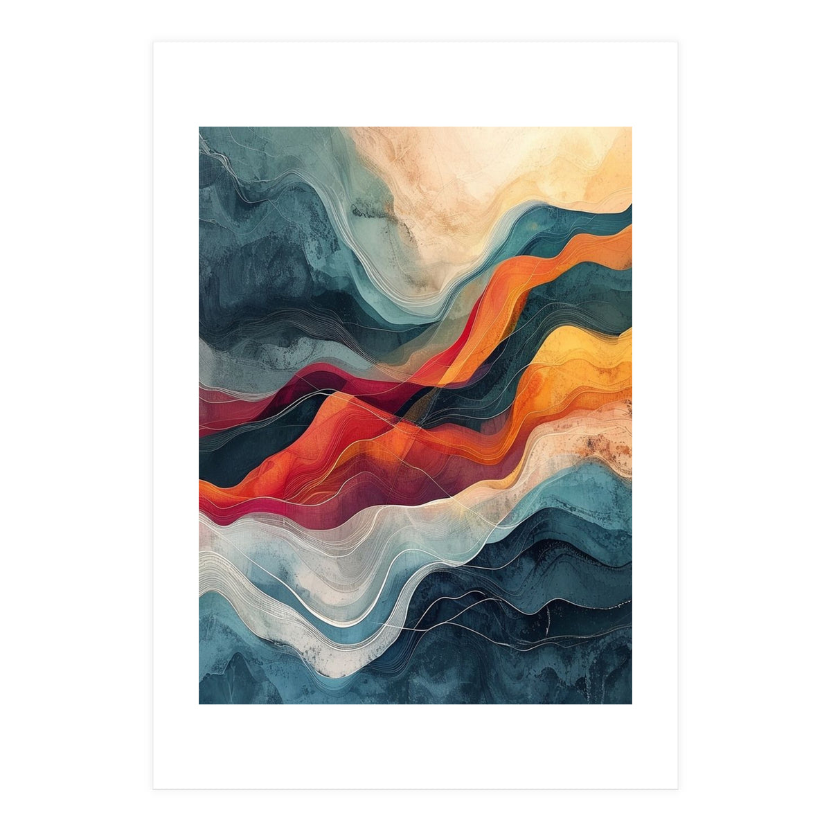 Abstract Flowing Mountain Landscape (Print Only)