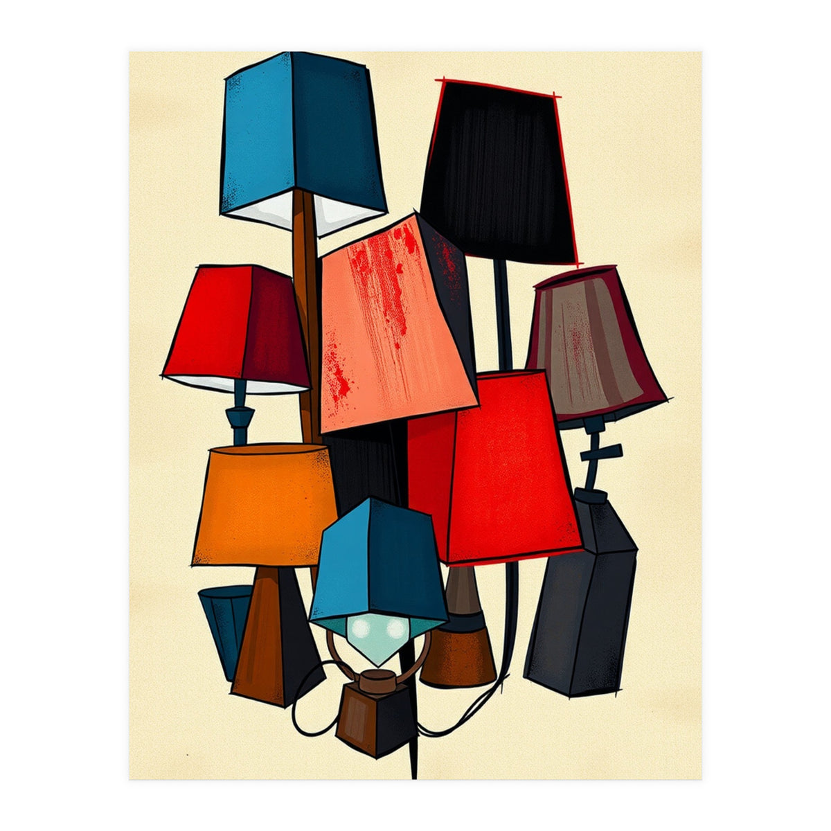 The Lamp Abstract Elegant (Print Only)