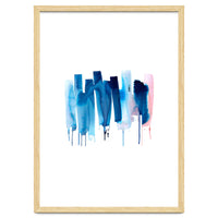Abstract Watercolor Stripes Minimal Blue