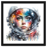 Watercolor Woman Astronaut