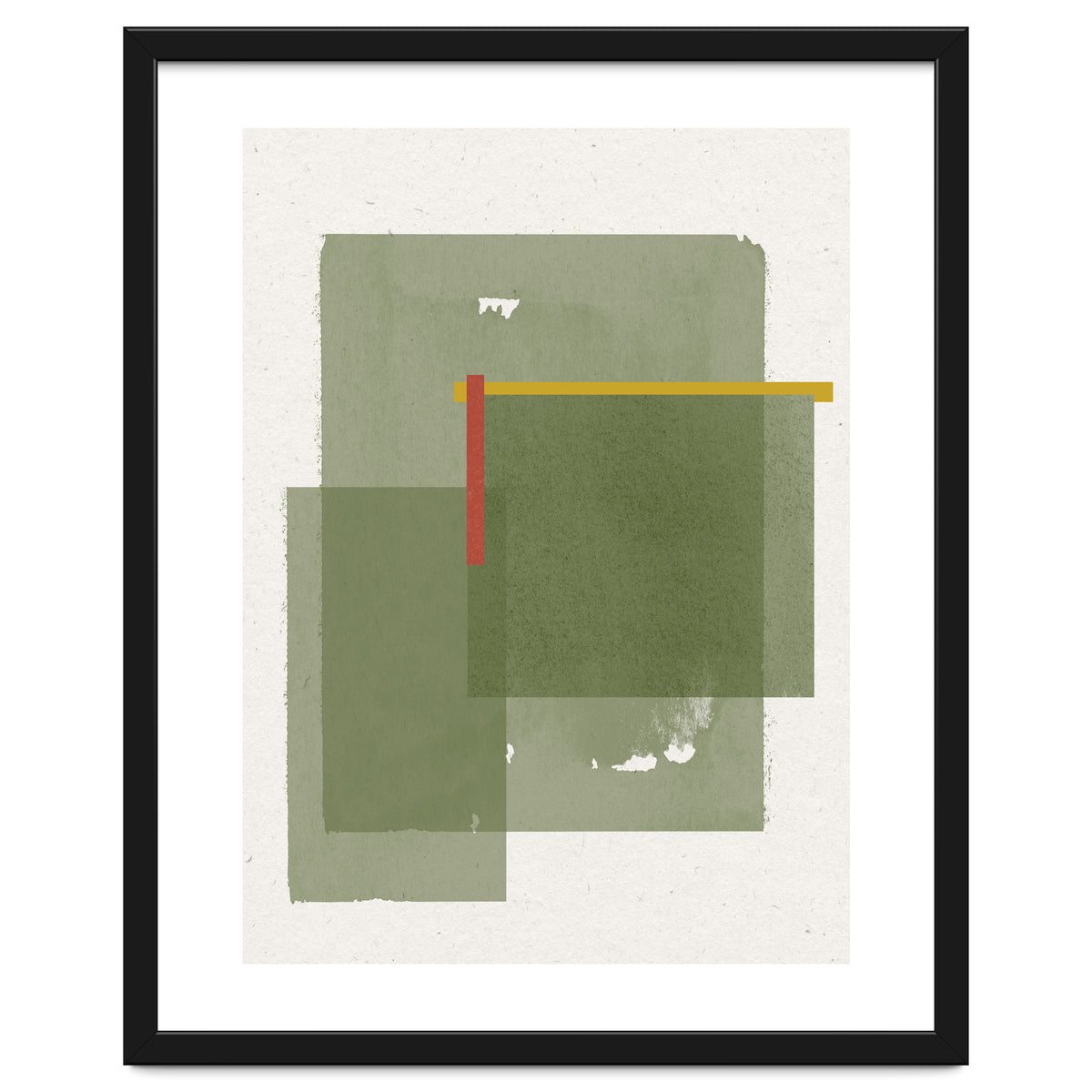 GREEN WATERCOLOR SHAPES NO.2