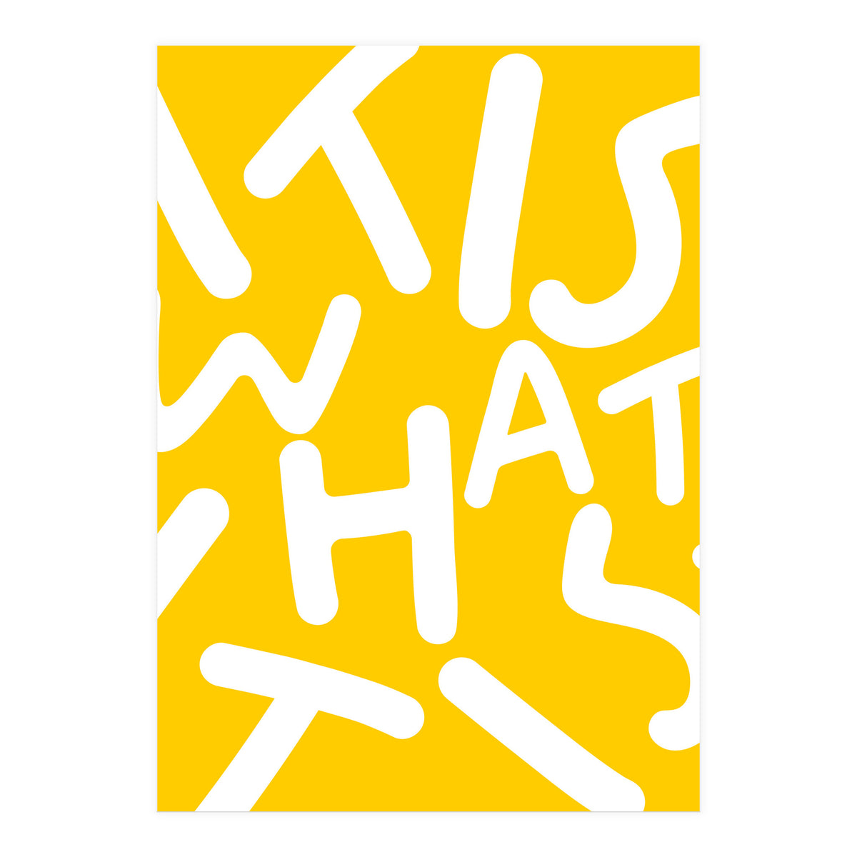 It Is What It Is. Typography Funky Quote Saying Words, Minimal Positivity Bright Yellow, Fun Quirky Eclectic Bohemian Contemporary Modern (Print Only)