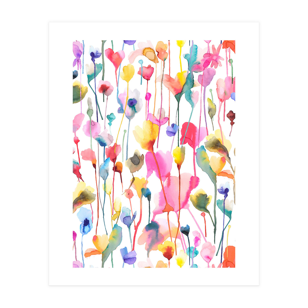 Watercolour Colourful Wild Flowers (Print Only)