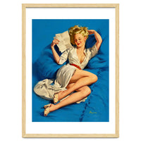 Pinup Sexy Girl Reading A Love Letter