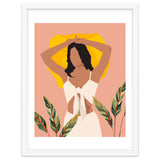 Fold Up The Sun & Take It Wherever You Go, Bohemian Woman Self Love Self Care Pastel , Plant Lady Tropical Boho Contemporary thumbnail
