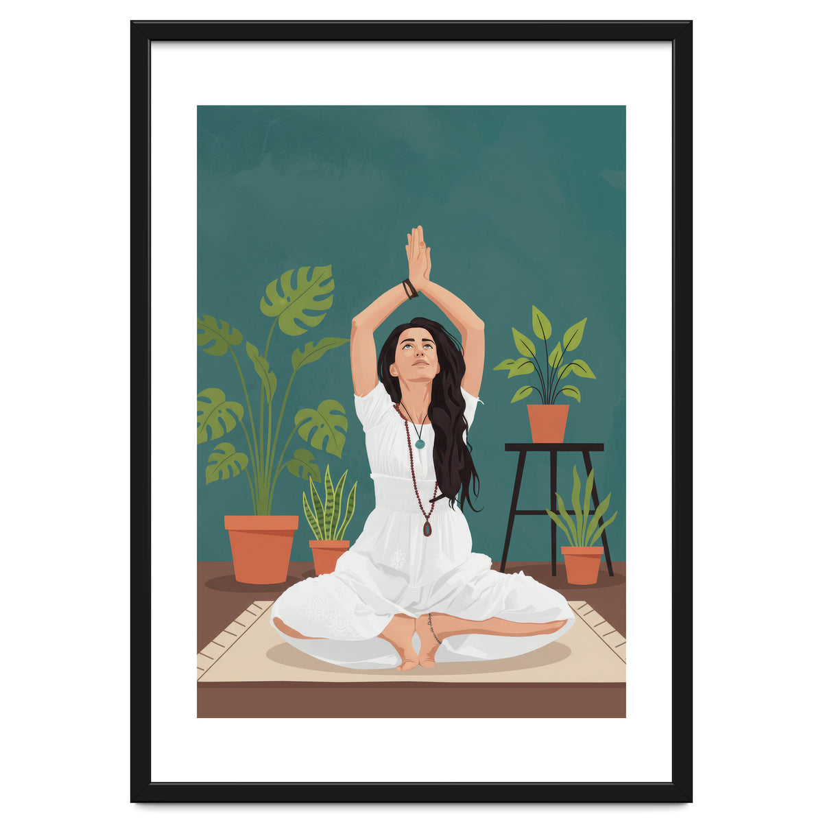 Serene Yoga Pose FitnessIllustration