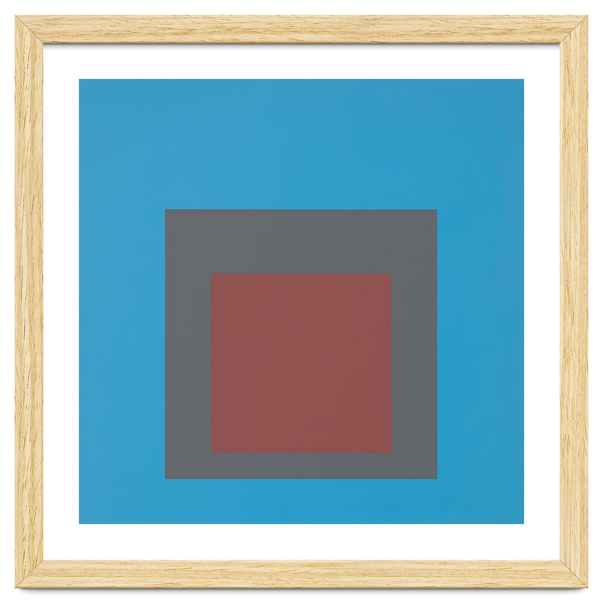JOSEF ALBERS - HOMAGE TO THE SQUARE, BLUE, DARK RED
