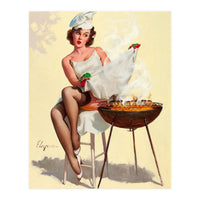 Hot Pinup Barbecue Girl (Print Only)