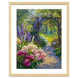 Serene Summer Garden Path Oil Painting thumbnail