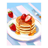 Handpainted Pancakes and Strawberries oil painting (Print Only) thumbnail