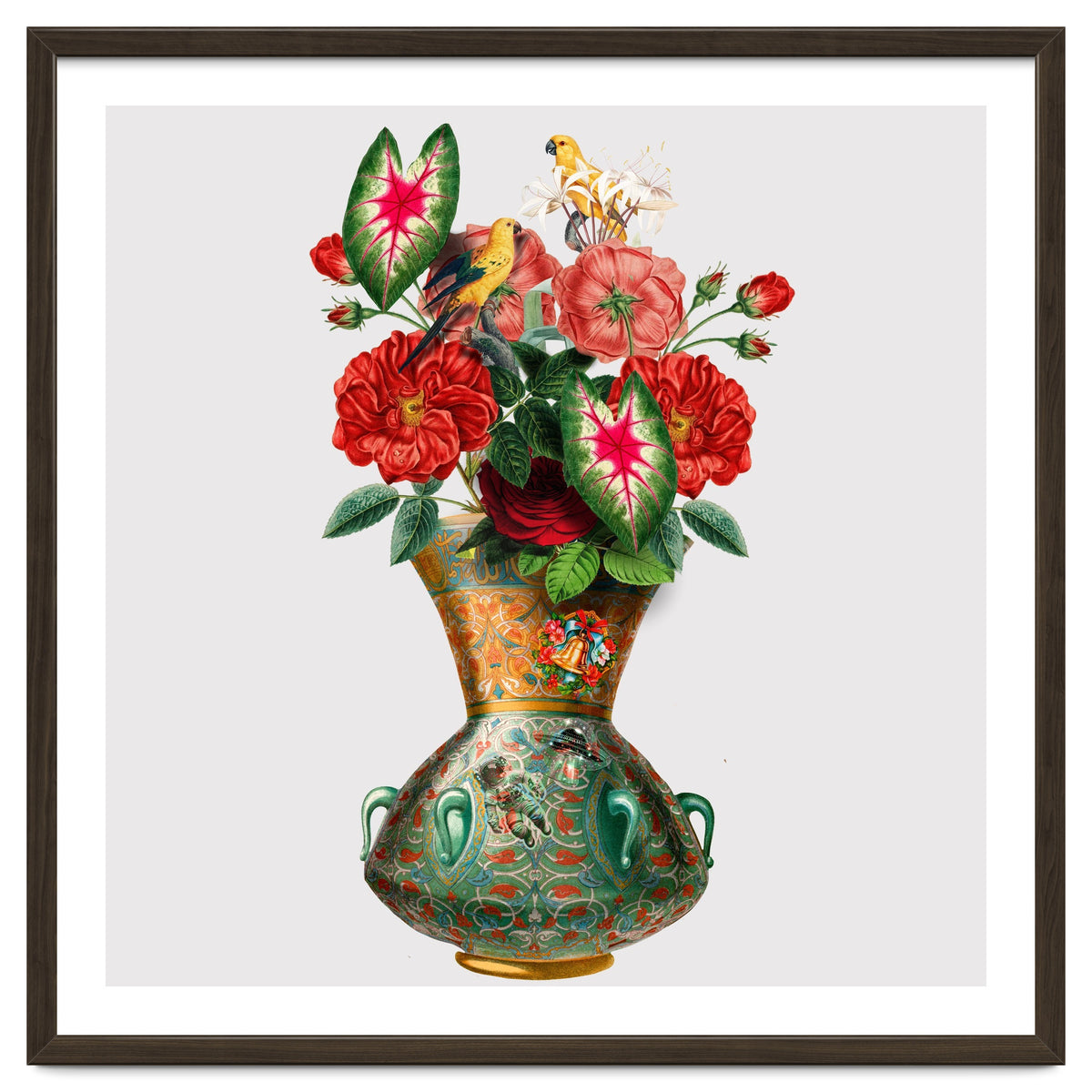 flower vase collage art