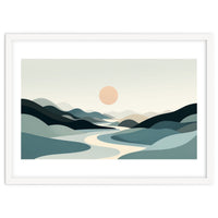 Serene Horizon: Minimalist Organic Landscape