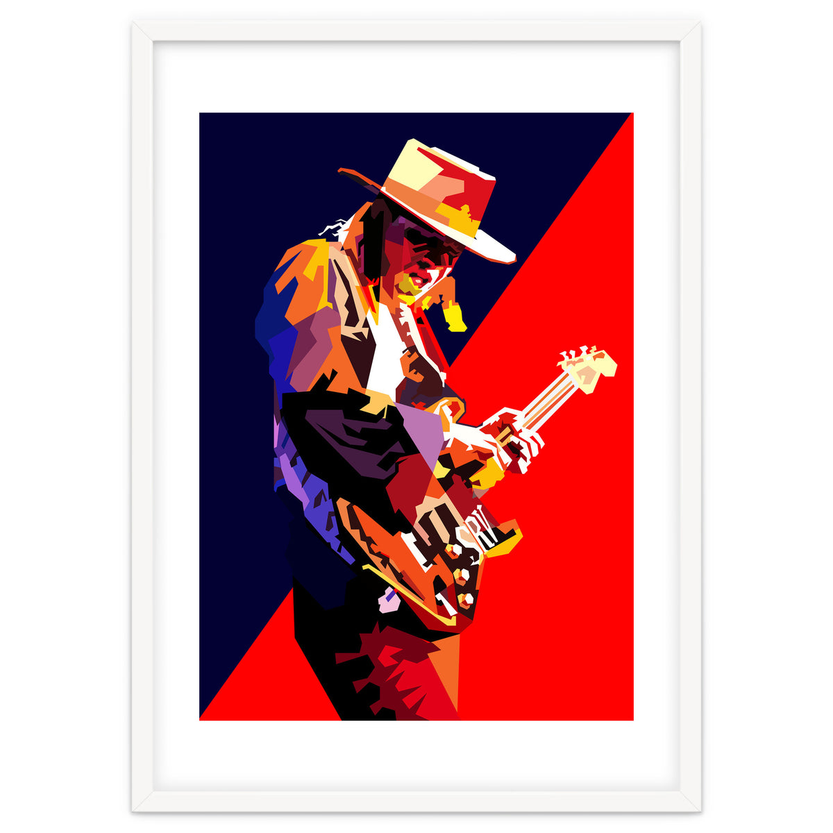 Stevie Ray Vaughan Rock Blues Guitarst Pop Art WPAP