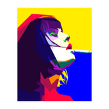 Girl Smoking Pop Art WPAP Style Illustration (Print Only) thumbnail