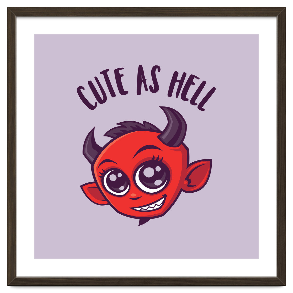 Cute as Hell Devil with Dark Text