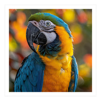 Blue And Gold Macaw Parrot Close Up Portrait (Print Only)