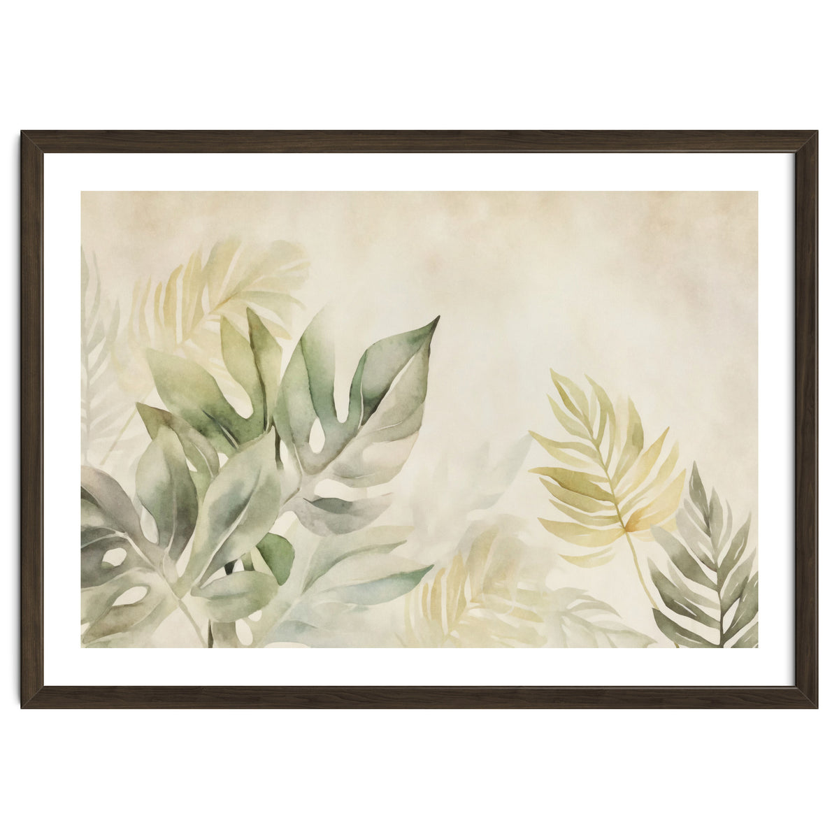 Gentle Leaf Tropical Whispers Watercolor Green