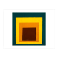 JOSEF ALBERS - HOMAGE TO THE SQUARE DARK GREEN YELLOW ORANGE BROWN  (Print Only)