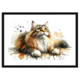 Majestic Cat With Watercolor Splashes thumbnail
