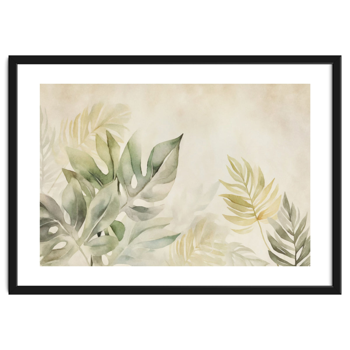 Gentle Leaf Tropical Whispers Watercolor Green