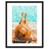 By The Pool All Day, Summer Travel Woman Swimming, Tropical Fashion Bohemian Painting thumbnail