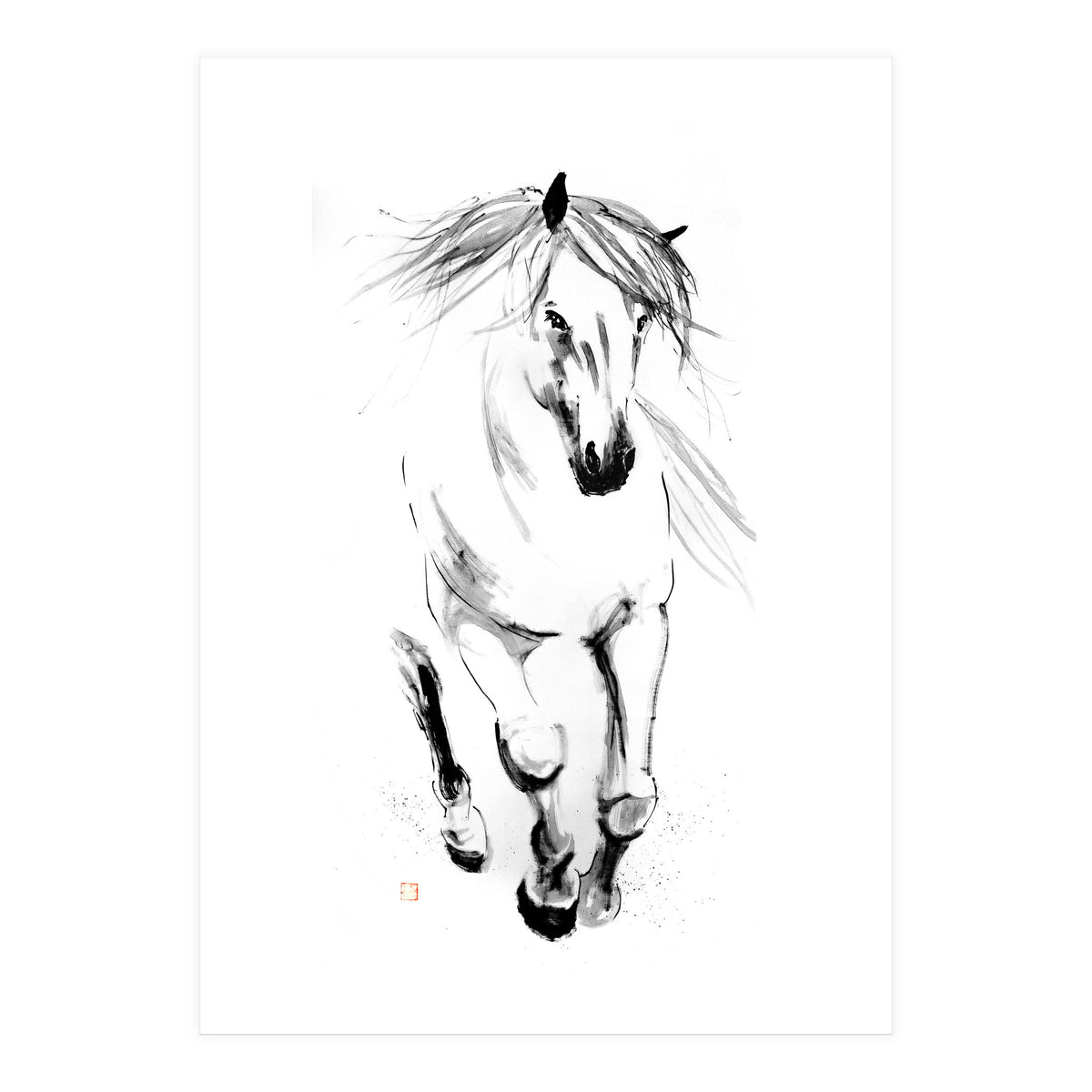 Runninh Ghorse In Water (Print Only)