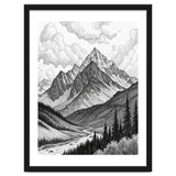 Majestic Alpine Mountain Range Sketch thumbnail