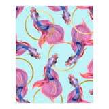 HullaHoops, Eclectic Colorful Fish Graphic Design, Animals Gold Rings Surrealism Quirky (Print Only) thumbnail