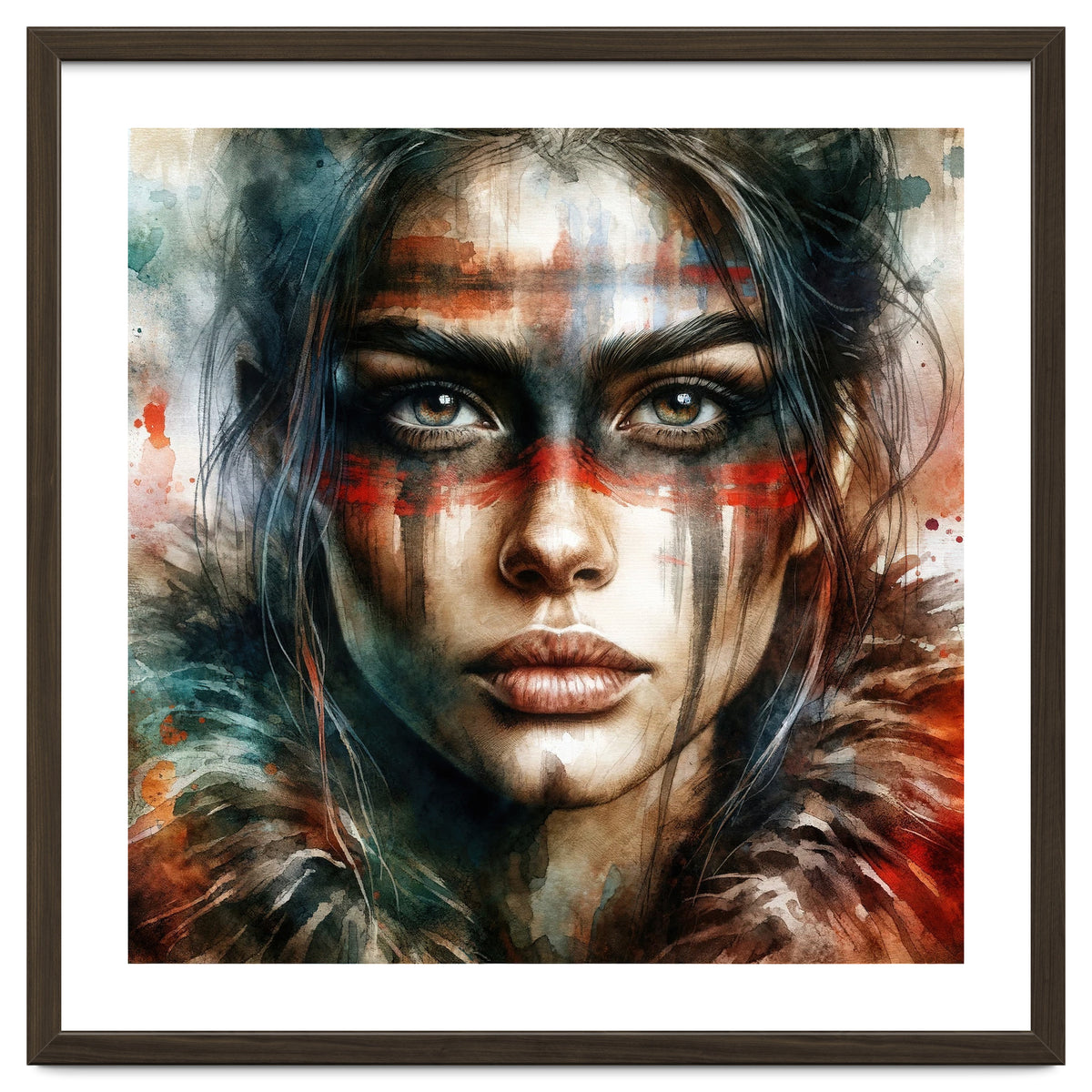 Watercolor Warrior Woman #2