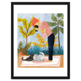 Saturday Afternoon | Cat Mom Pets Photography | Animals Kitten Picnic Watercolor Painting thumbnail